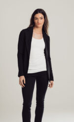 Black Tapered Leg Stretch Trousers