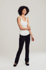 Black Bootleg Stretch Trousers - Image 4