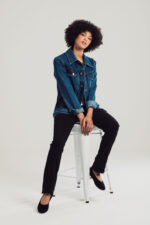 Black Bootleg Stretch Trousers - Image 2