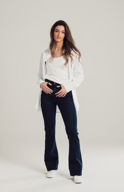 Indigo Wide Flare Leg Jeans