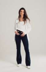 Indigo Wide Flare Leg Jeans