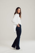 Indigo Wide Flare Leg Jeans - Image 2