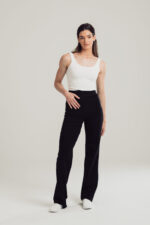 Black Cotton Yoga Trouser - Image 5