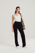 Black Cotton Yoga Trouser - Image 2