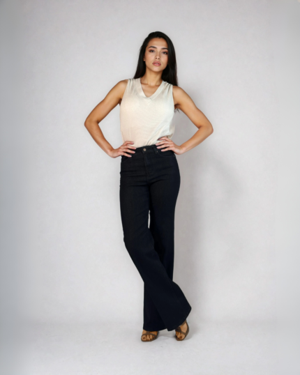 Dark Indigo Straight Wide-Leg Jeans