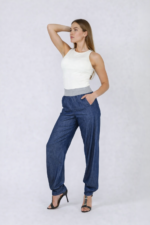 Mila Denim Cuffed Trousers - Image 6